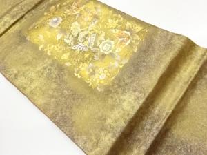 金彩蝶に花唐草模様名古屋帯